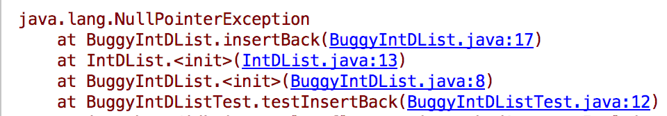 Buggy Stacktrace