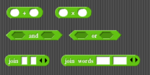 +, *, and, or, join, join words