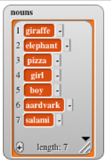giraffe, elephant, pizza, etc.
