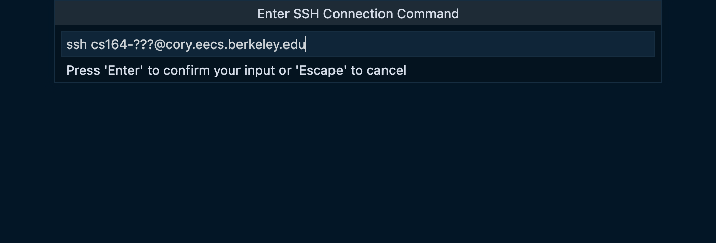 Enter SSH connection in VSCode.