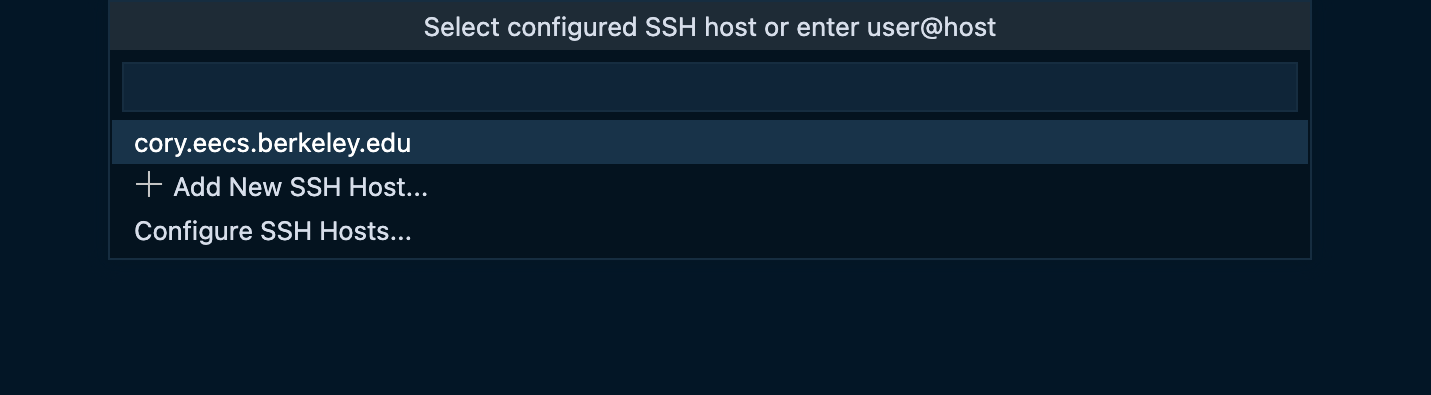 Select SSH host in VSCode.