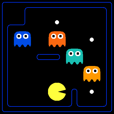 Pacman and ghosts