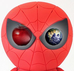 Spiderman, Apple and Earth