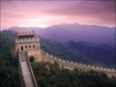 Gaussian Blurred Great Wall of China Image