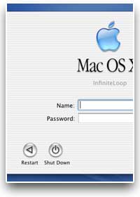 Screenshot of Mac OS X's login screen, by Nick Brulois.
