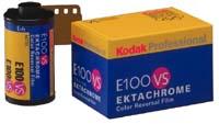Picture of a Kodak Ektachrome film box and canister