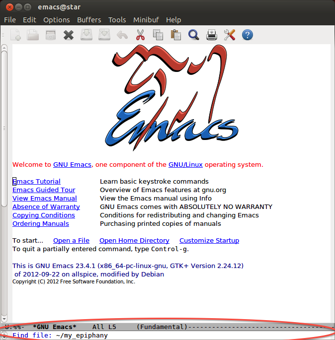 Emacs minibuffer