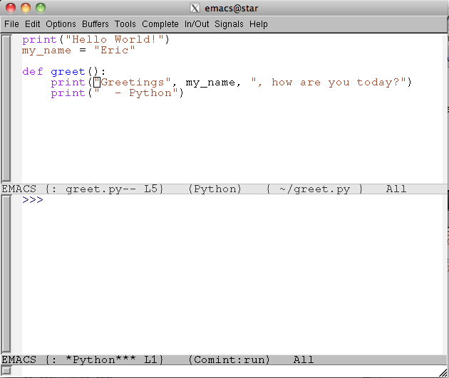 Python in Emacs