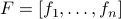 F=[f_1,ldots,f_n]