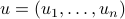 u=(u_1,ldots,u_n)